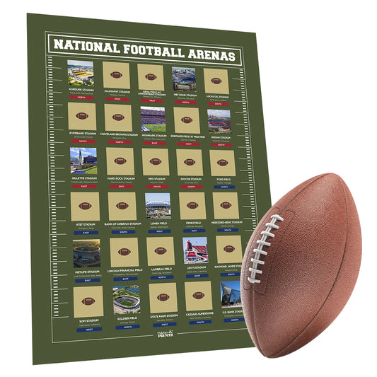 Pro Football Stadiums Scratch Off Poster