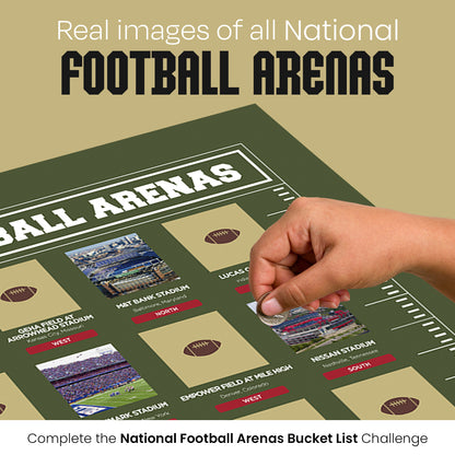 Pro Football Stadiums Scratch Off FRAMED Poster