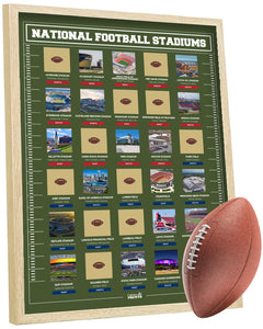 Pro Football Stadiums Scratch Off FRAMED Poster