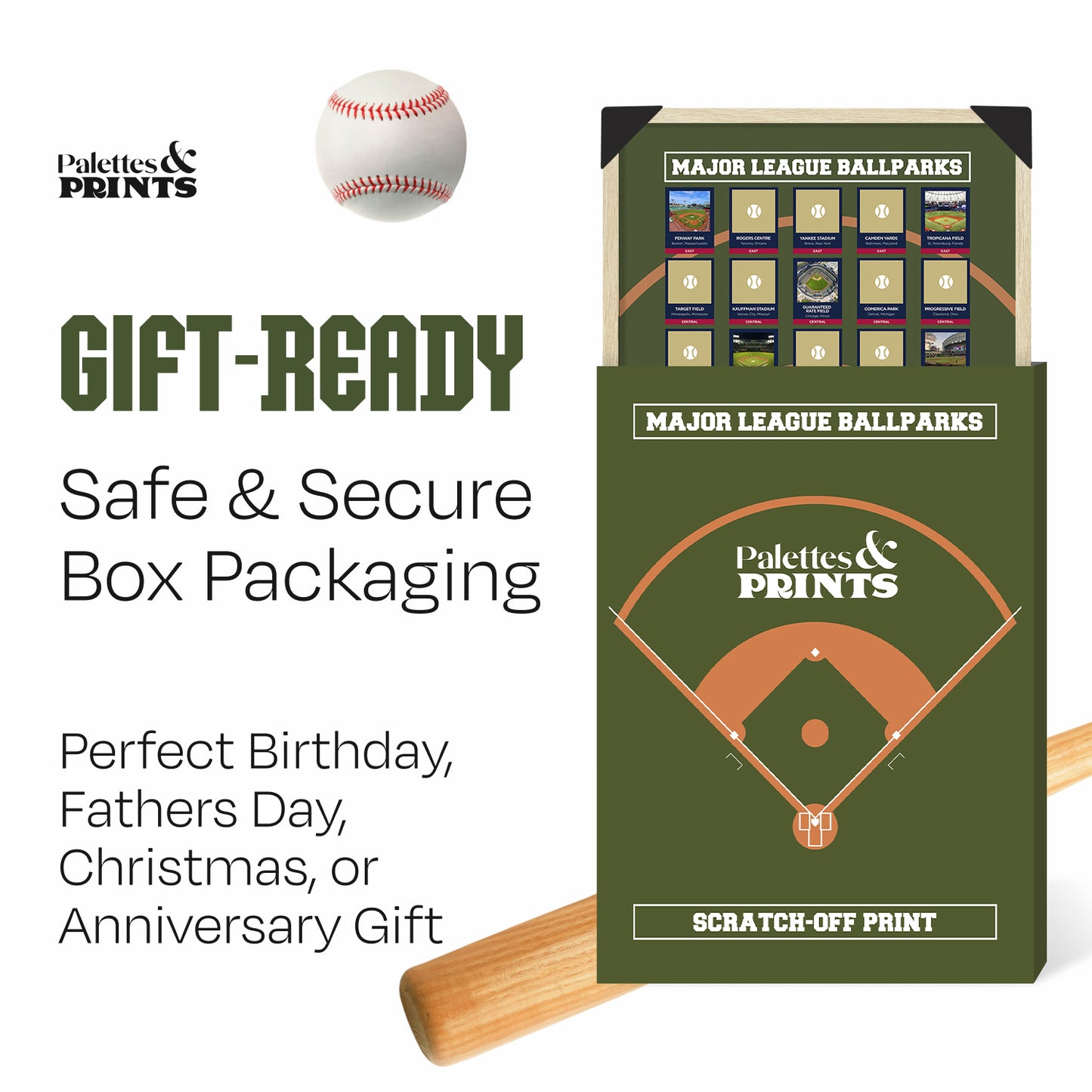 Pro Baseball Stadiums Scratch Off Poster