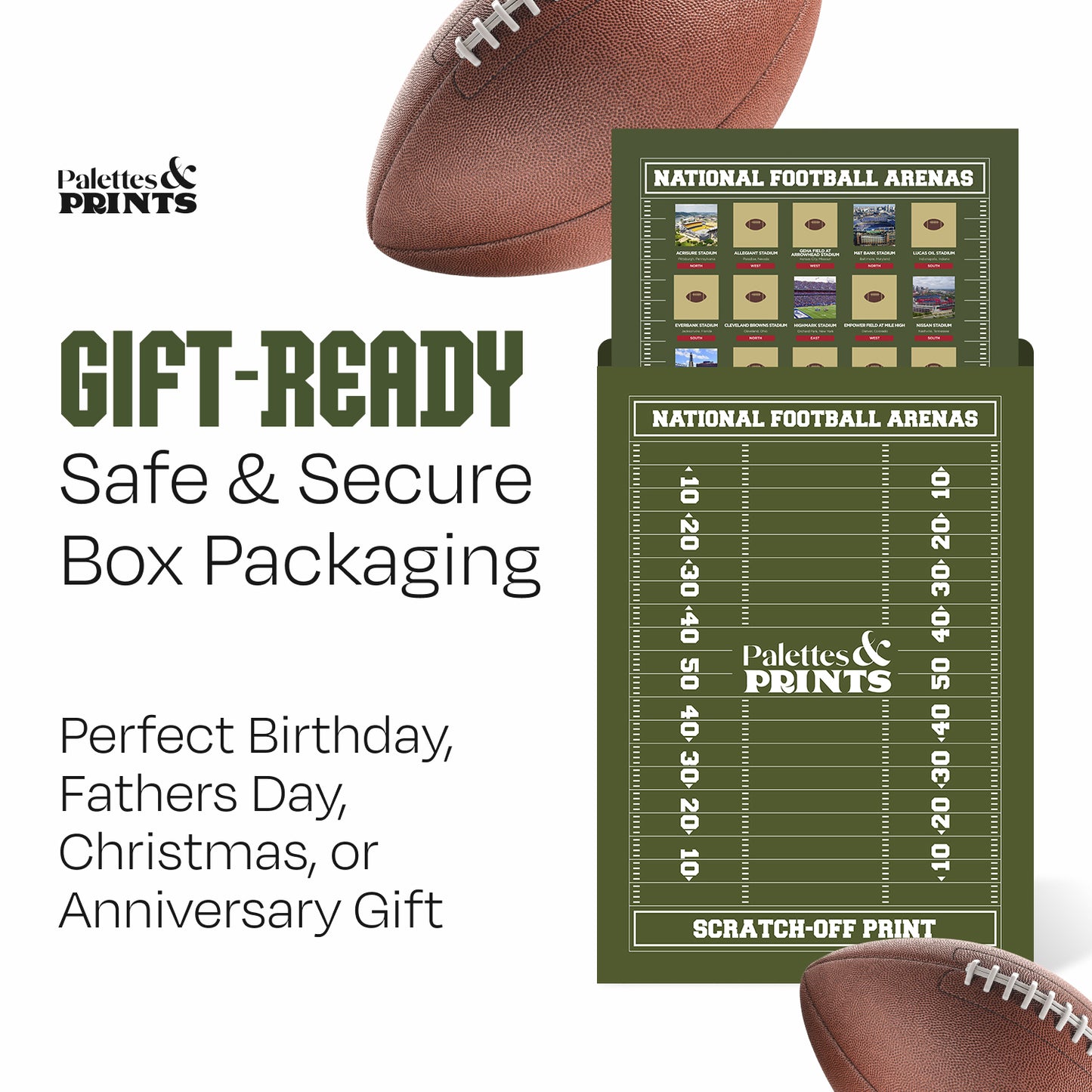 Pro Football Stadiums Scratch Off FRAMED Poster