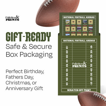 Pro Football Stadiums Scratch Off FRAMED Poster