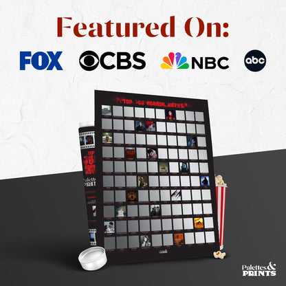 Top 100 Horror Movies Scratch Off FRAMED Poster