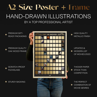 Top 100 Movies Scratch Off Poster