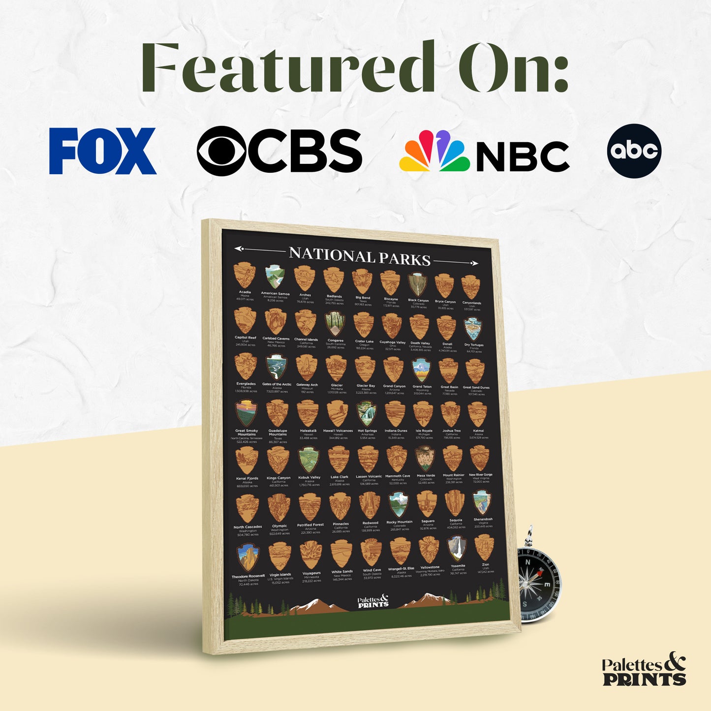 US National Parks Scratch Off Poster