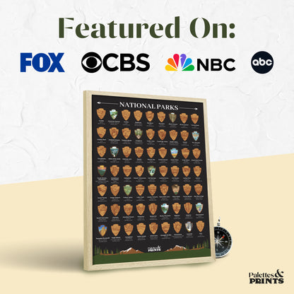 US National Parks Scratch Off Poster
