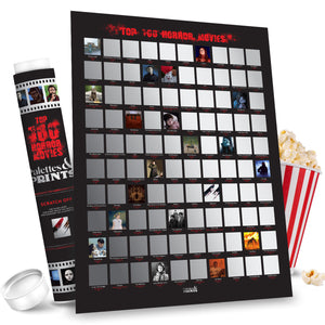 Top 100 Horror Movies Scratch Off Poster