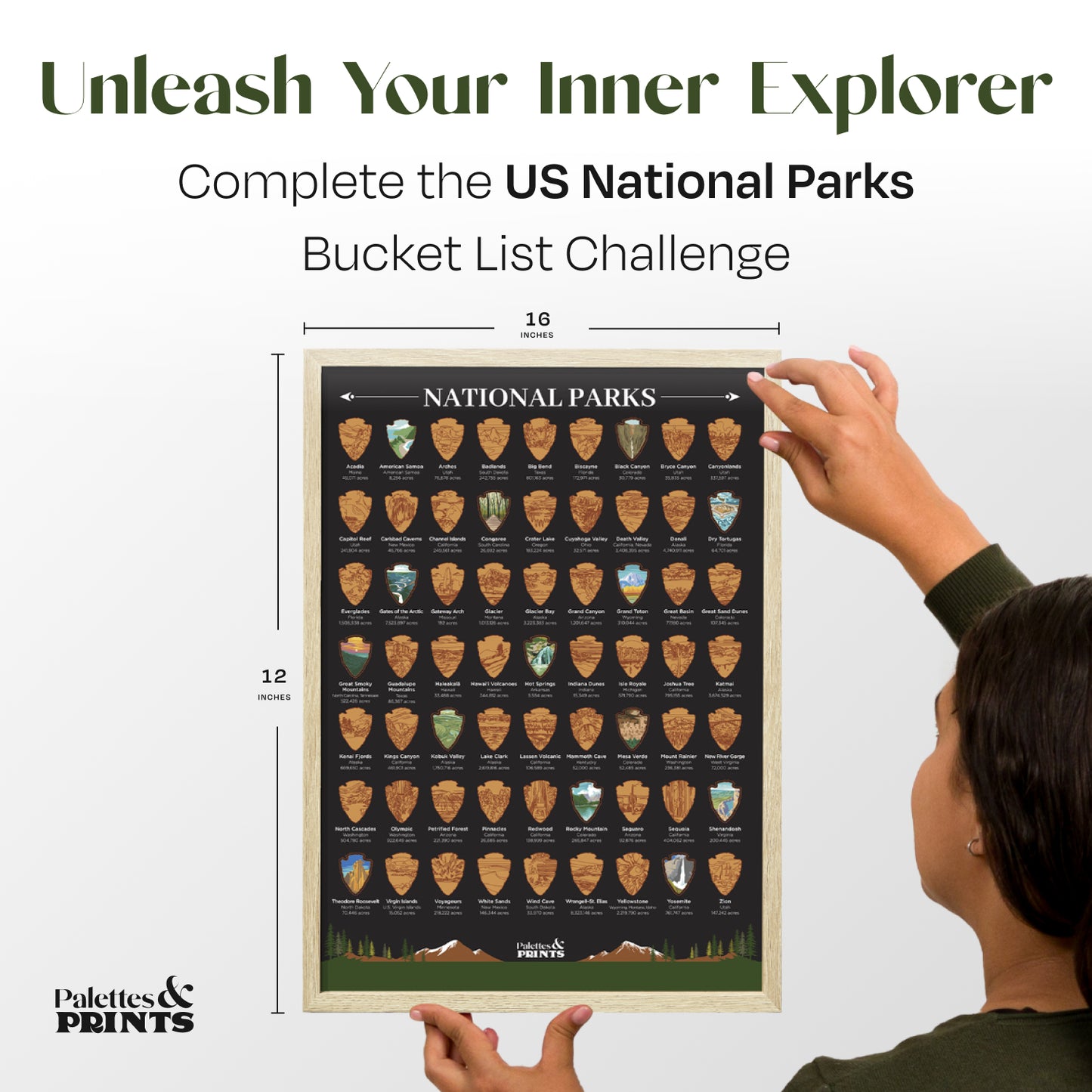 US National Parks Scratch Off Poster